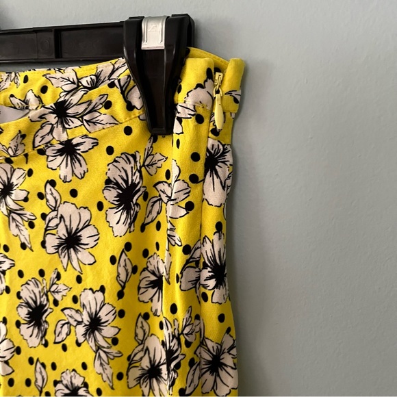 Zara Yellow Floral MIDI Slip Skirt - Picture 5 of 12